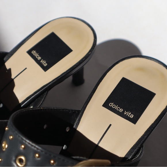 Dolce Vita Black Studded Women's Mules - Picture 4 of 5